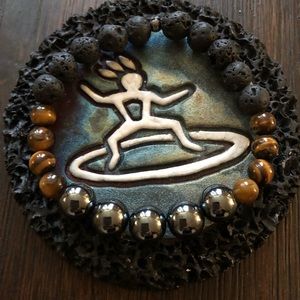 Tiger Eye Hematite Lava Rock Diffuser Bracelet..